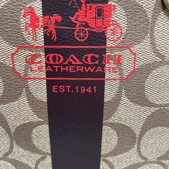 Coach Crossbody Brown/Beige Signature Coated Canvas Purse. Authentic I.D. # - Picture 3 of 16